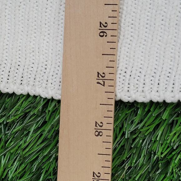 Vintage 90s Eddie-Bauer Stripes Sweater Medium 21x27 White - Picture 6 of 11